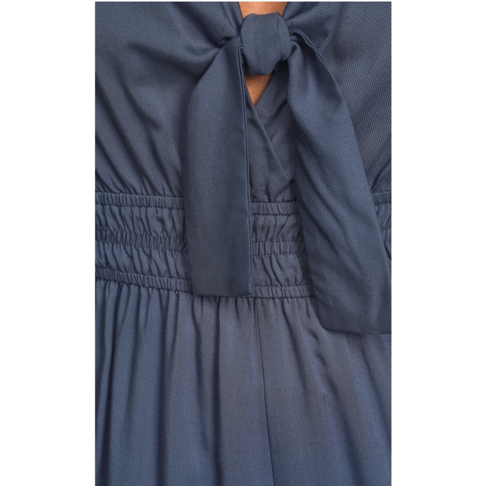 NWT Lulus Here To Love Denim Blue Tie-Front Jumpsuit Size L - Picture 5 of 14